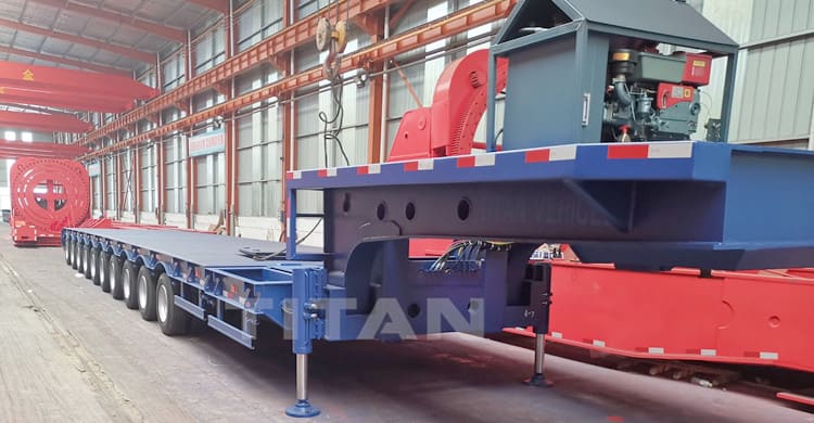 10 Axle Extendable Drop Deck Trailer Transport Wind Tower is ready to ship