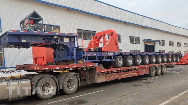 10 Axle Extendable Drop Deck Trailer Transport Wind Tower is ready to ship