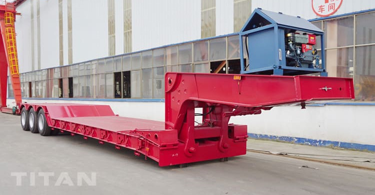 3 Axle 60 Ton Gooseneck Lowboy Trailer is Ready to ship to Cameroon