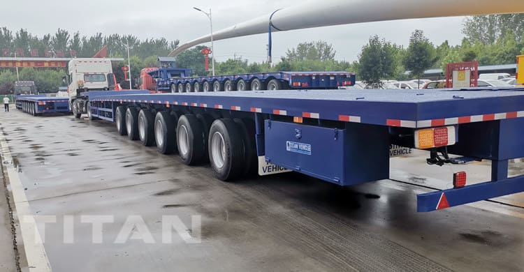 6 Axle 62 Meters Extendable Lowbed Trailer for Sale in Vietnam