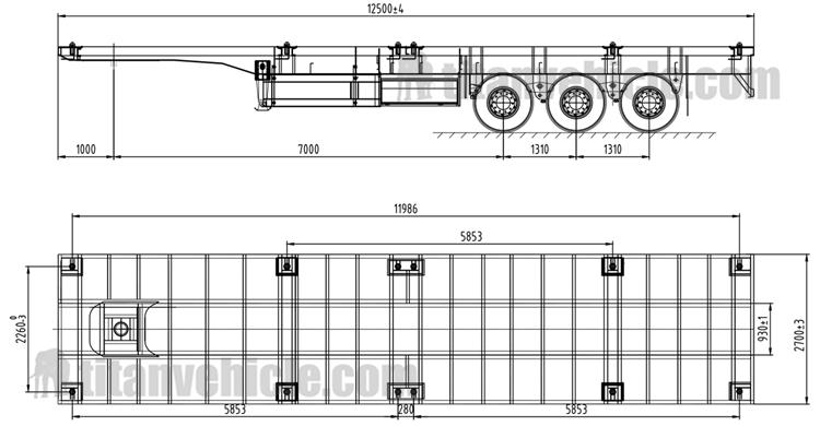 8 Units 40 Foot Flatbed Container Trailer for Sale In Guinea Conakry