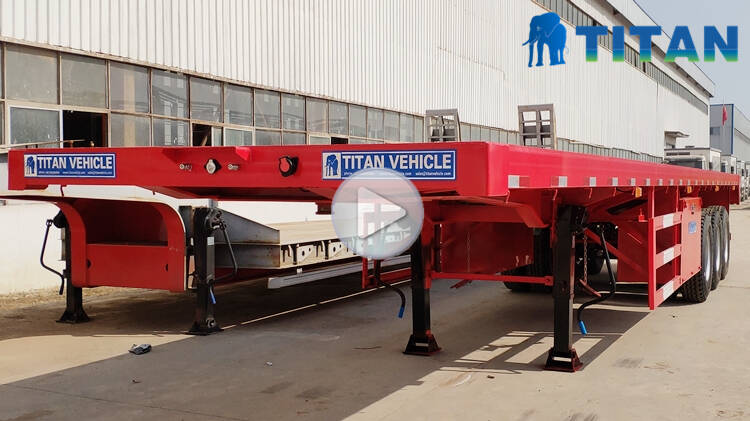 Tri Axle flatbed semi trailer details display video