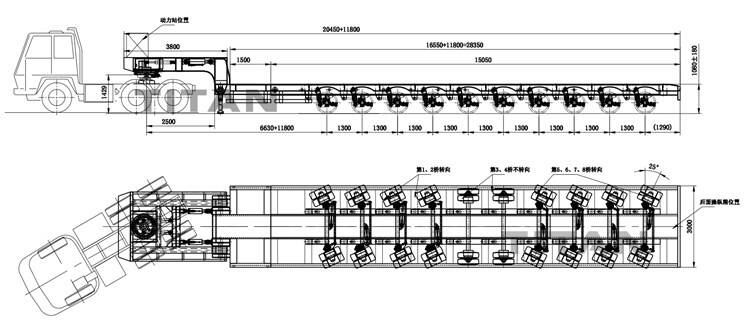 9 Axle Extendable Low Bed Trailer