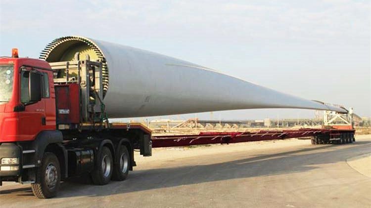 Windmill Blade Lifters Trailer to transport wind turbine blades in Vietnam