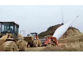 Wind Turbine Blades on the Mountain
